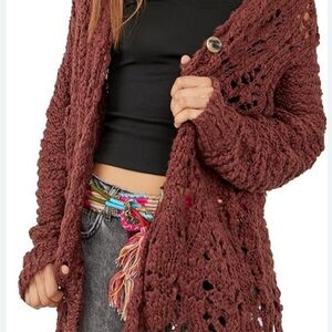 Free People Chunky Brown Cardigan